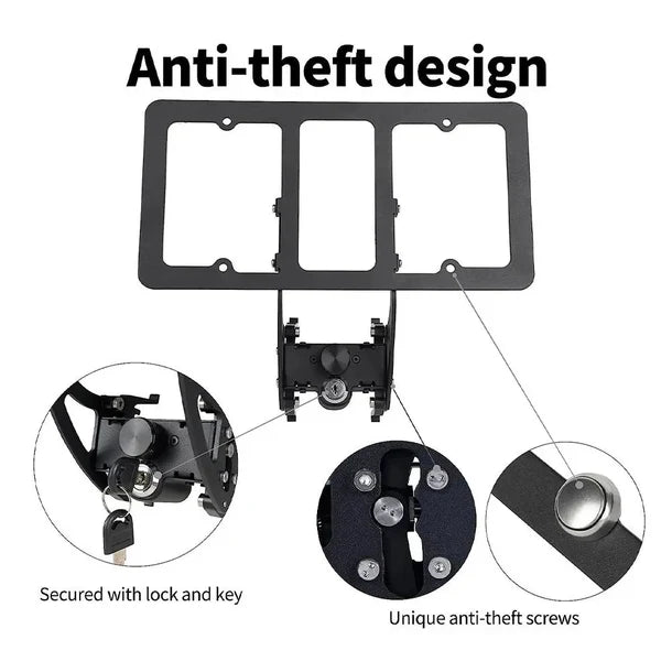 Aluminum Alloy Anti-Theft License Plate Frame with Lock for Tesla Model 3 (2020–2024) & Model Y (2020–2024)