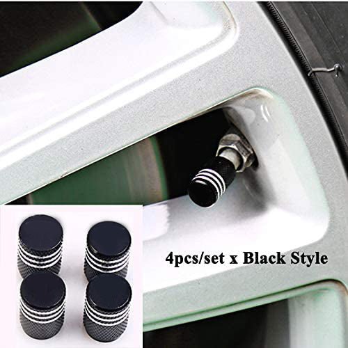 Premium Aluminum Valve Stem Caps for Tesla Model 3, Model Y, Model S, Model X (Set of 4) – Anti-Corrosion Tire Air Caps, Black Finish