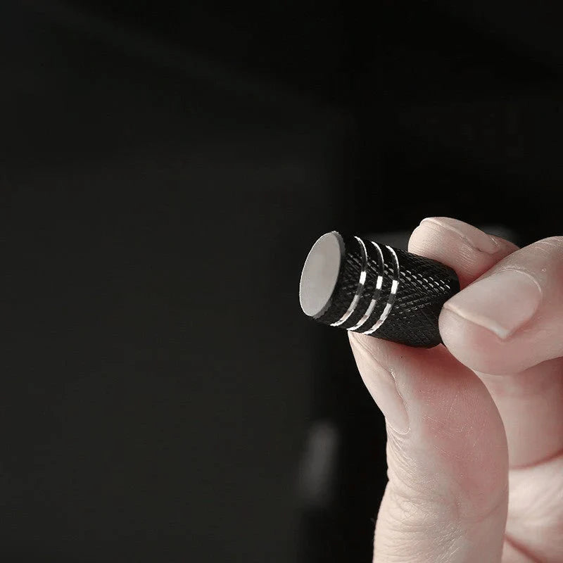 Premium Aluminum Valve Stem Caps for Tesla Model 3, Model Y, Model S, Model X (Set of 4) – Anti-Corrosion Tire Air Caps, Black Finish