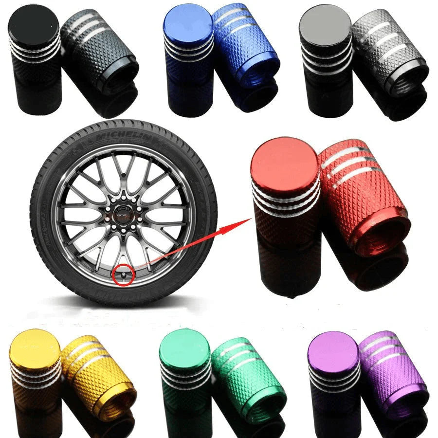 Premium Aluminum Valve Stem Caps for Tesla Model 3, Model Y, Model S, Model X (Set of 4) – Anti-Corrosion Tire Air Caps, Black Finish