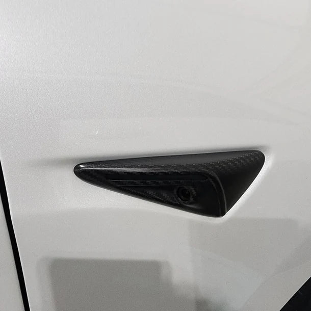 Real Carbon Fiber Side Camera Cover Trim for Tesla Model 3 Highland (2024+) – Exterior Camera Protection & Styling Upgrade
