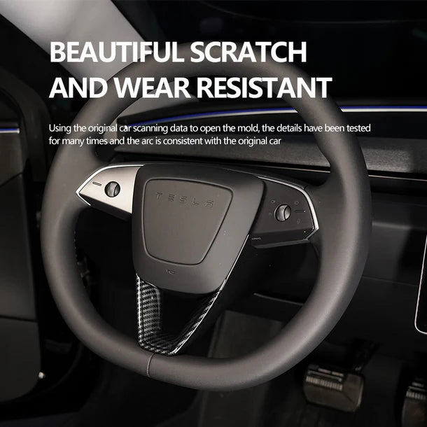 ABS V-Style Steering Wheel Protection Cover for Tesla Model 3 Highland & Model Y Juniper – Anti-Slip, Scratch Resistant Trim