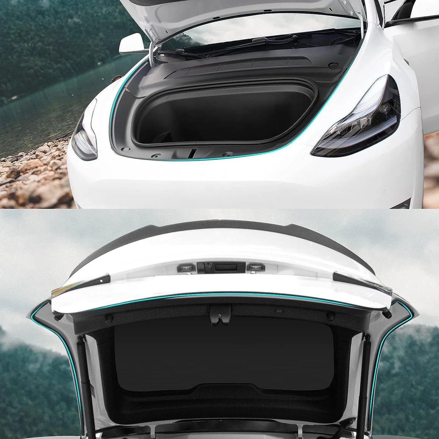 X-Auto Door Rubber Sealing Strip Noise Reduction Kit for Tesla Model 3 & Model Y (2017–2025) – Full-Body EPDM Soundproof Weatherstrip