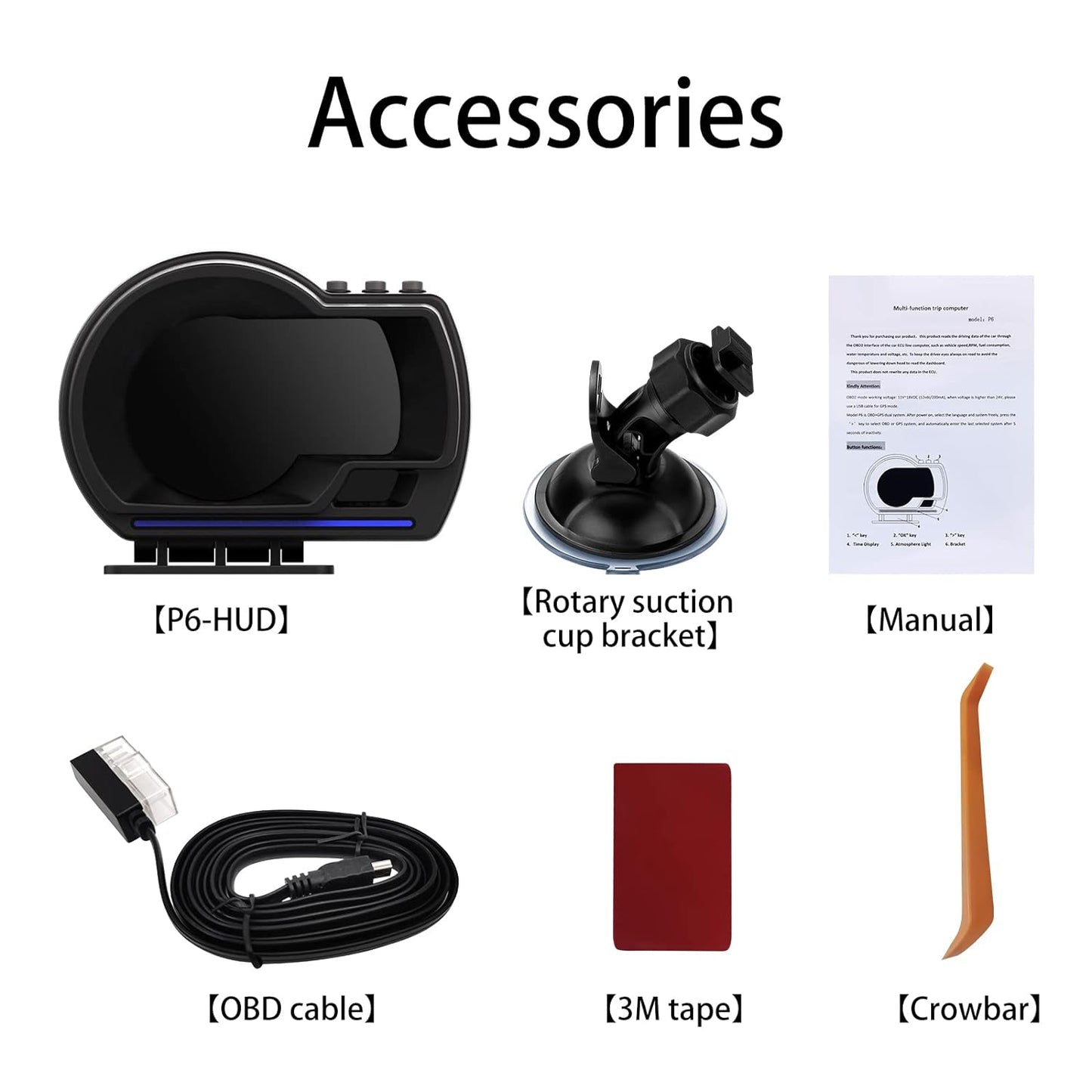 Car HUD head-up display with OBD and GPS features.