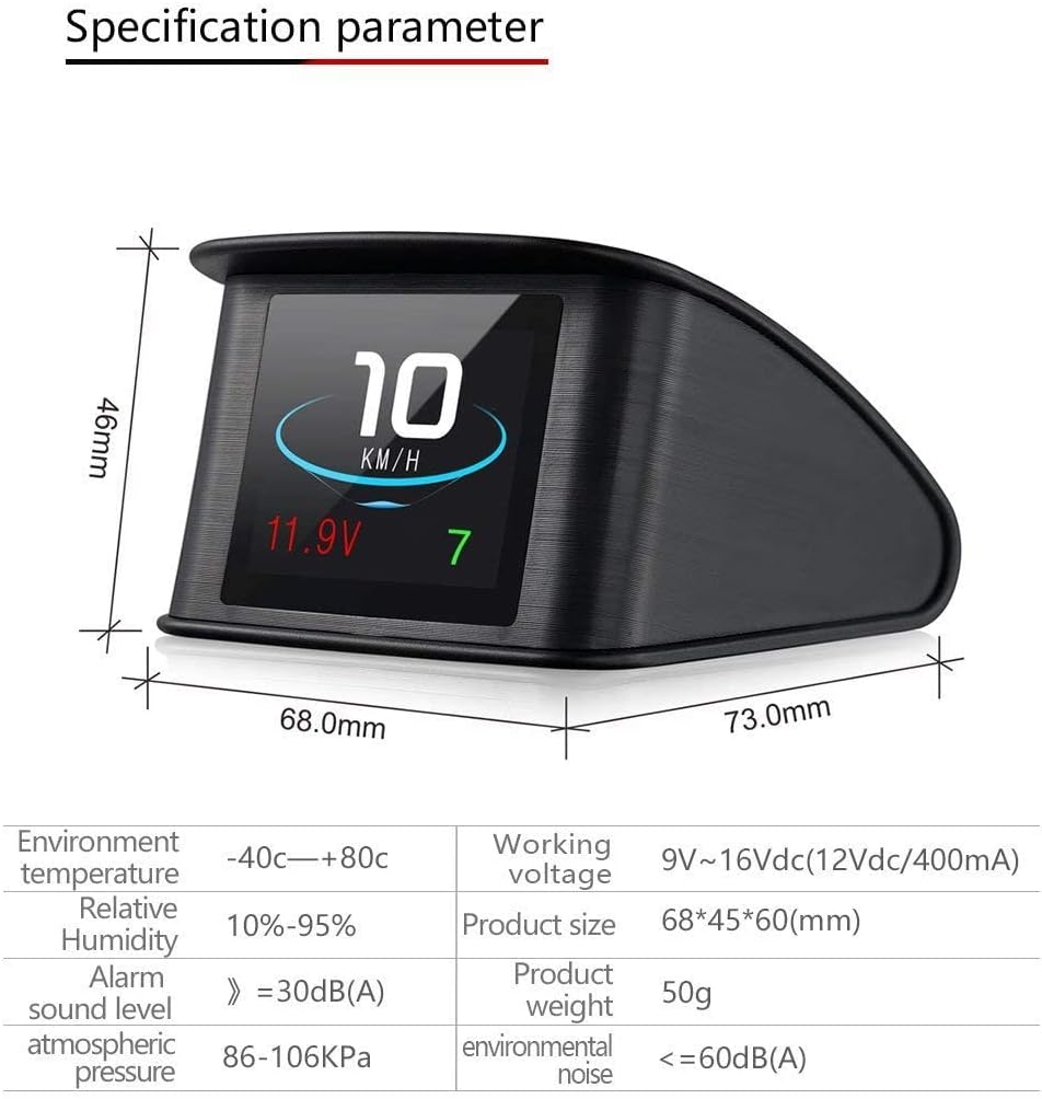 T600 Universal Car HUD, Car HUD head-up display with GPS speedometer, alarm, and test functions, suitable for all vehicles, with various specifications.