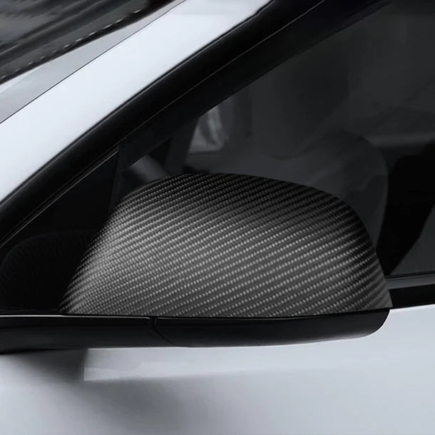 Real Carbon Fiber Side Mirror Covers for Tesla Model 3 & Model 3 Highland – Exterior Rear View Mirror Cap Protection Upgrade