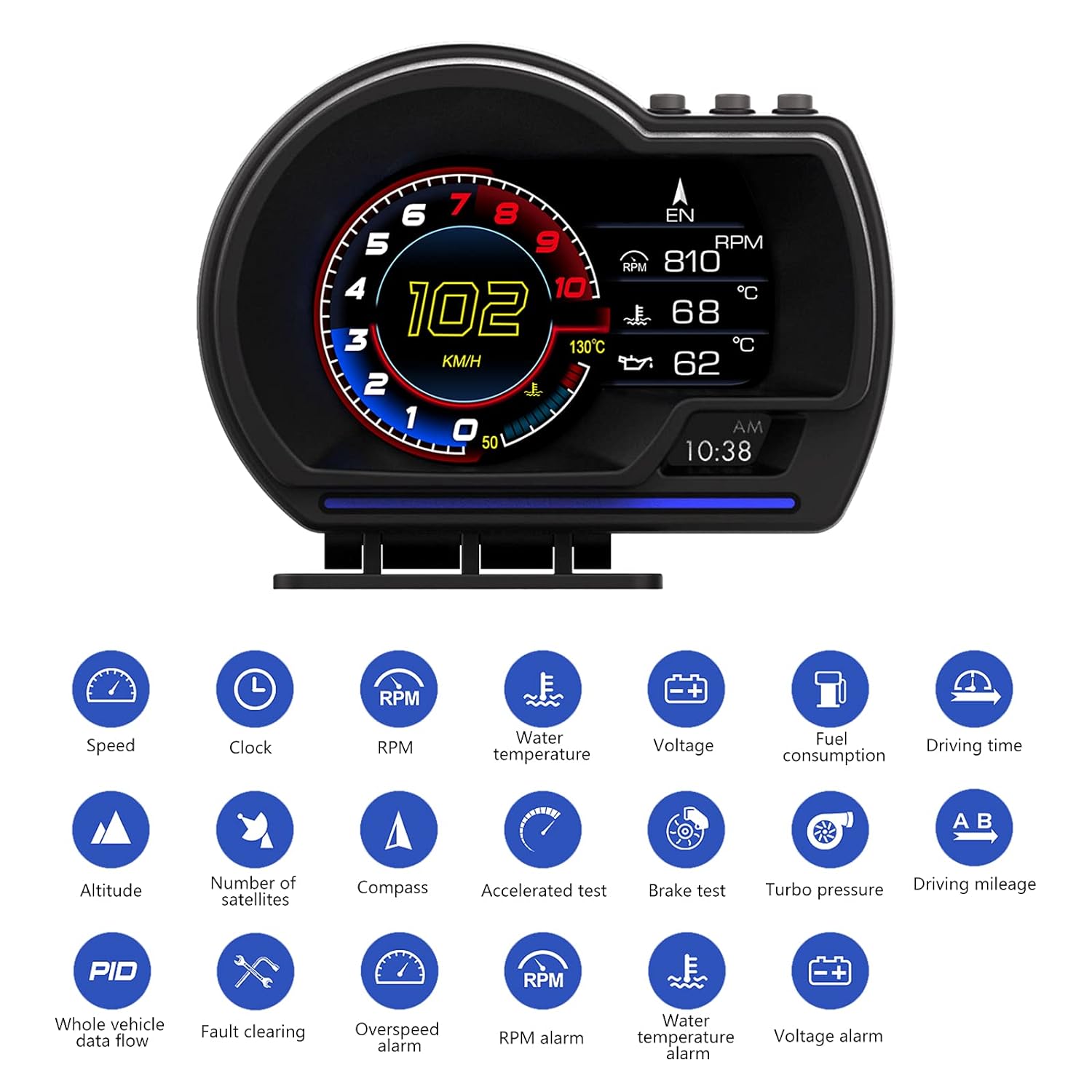 Car HUD display with OBD and GPS features works well for most cars with advanced tech and user-friendly design.