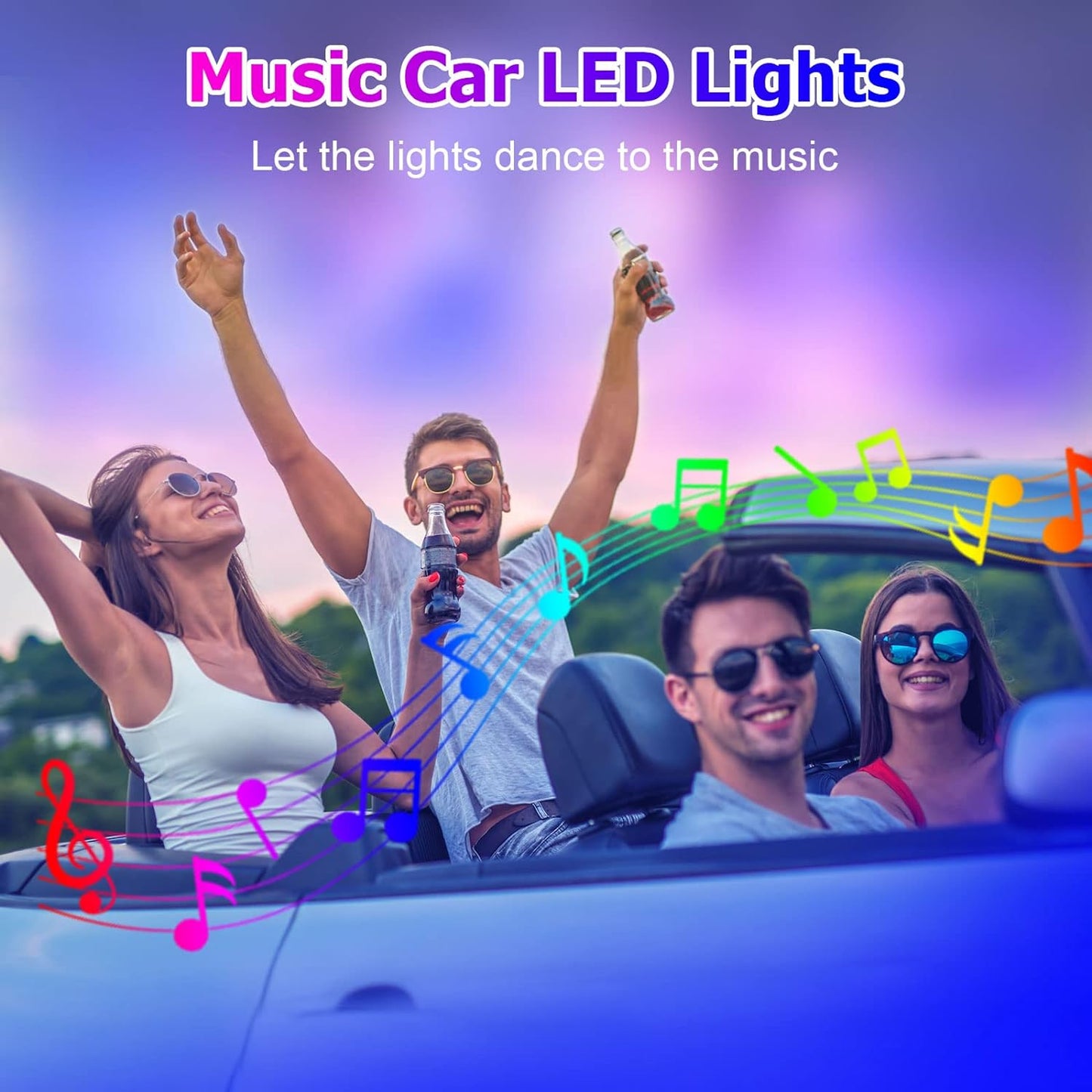 10 in 1 Car Interior Light, 10 in 1 car interior light kit with ambient lighting and multicolor rgb neon car led strip lights.