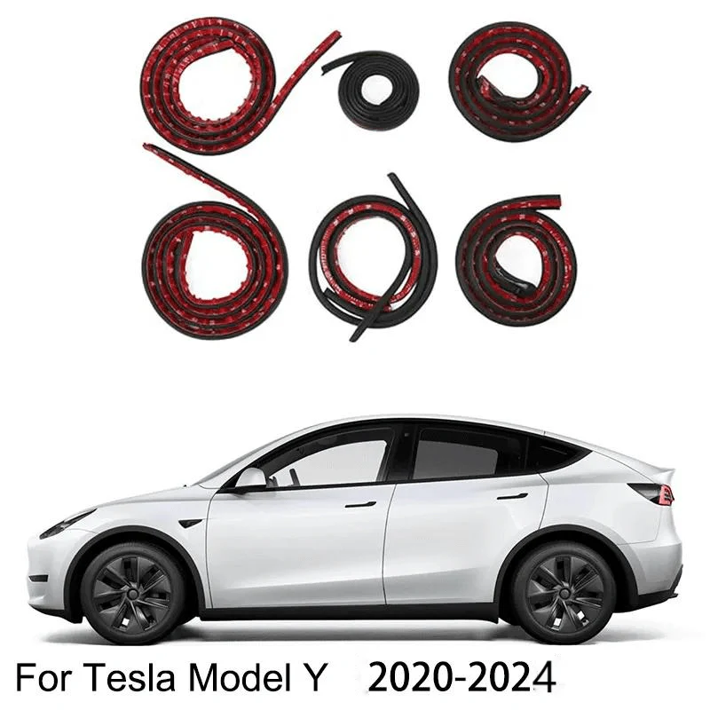 X-Auto Door Rubber Sealing Strip Noise Reduction Kit for Tesla Model 3 & Model Y (2017–2025) – Full-Body EPDM Soundproof Weatherstrip