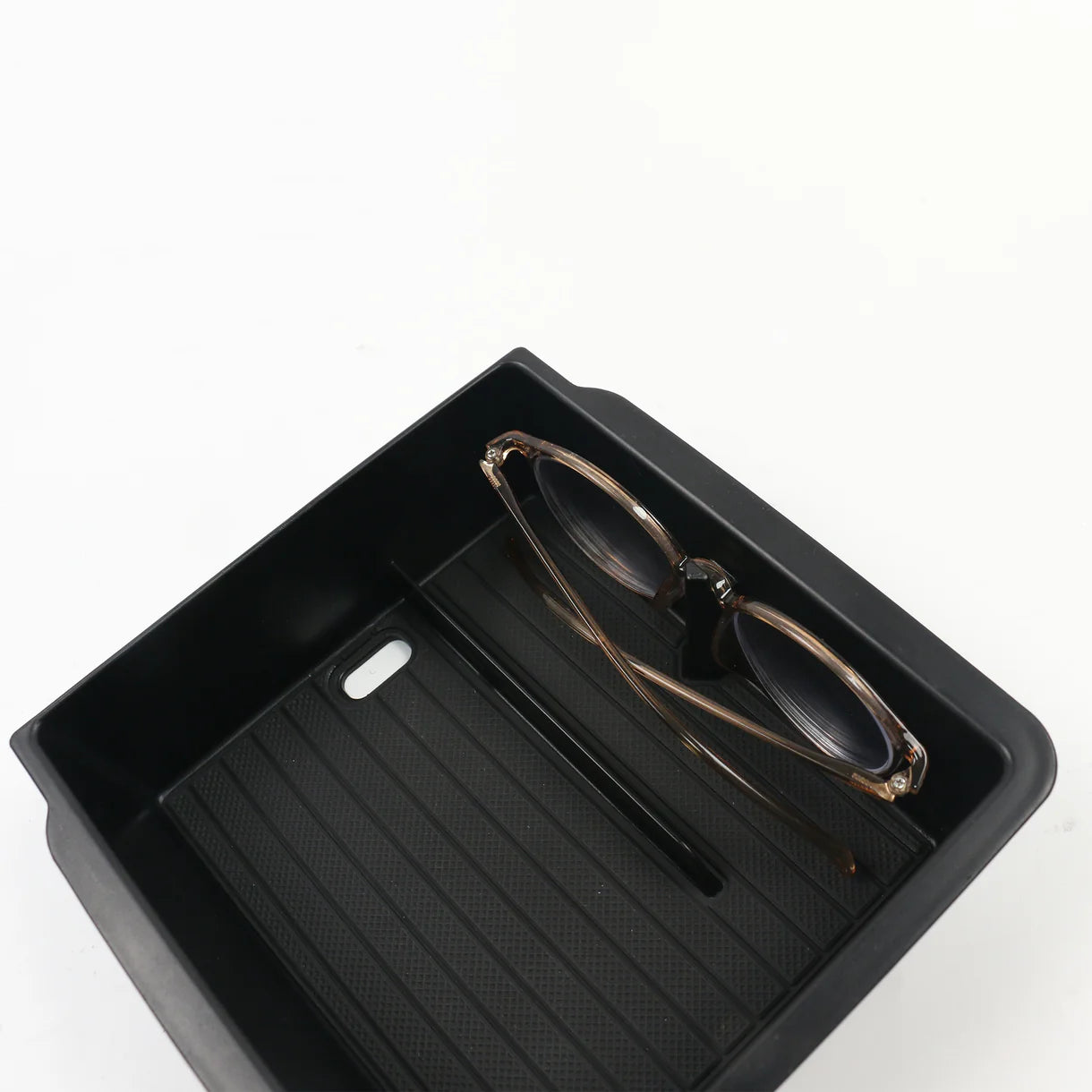 2026+ Tesla Model Y Juniper Standard Armrest Storage Box Organizer Set (Upper & Lower) | Custom Fit Center Console Tray Insert | TPE + ABS Non-Slip Waterproof Interior Storage Solution