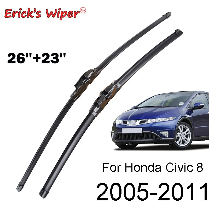 Erick's Wiper, Wiper blades for Honda Civic European hatchback (2005-2011), available in 26+ and 23 inch sizes.