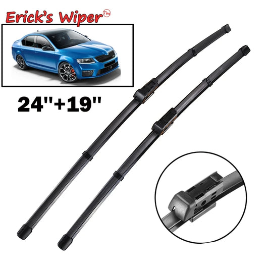 Erick's Wiper LHD Front Wiper Blades for Skoda Octavia A7 Typ5E MK3 (2013-2019) – 24"/19", Durable Natural Rubber