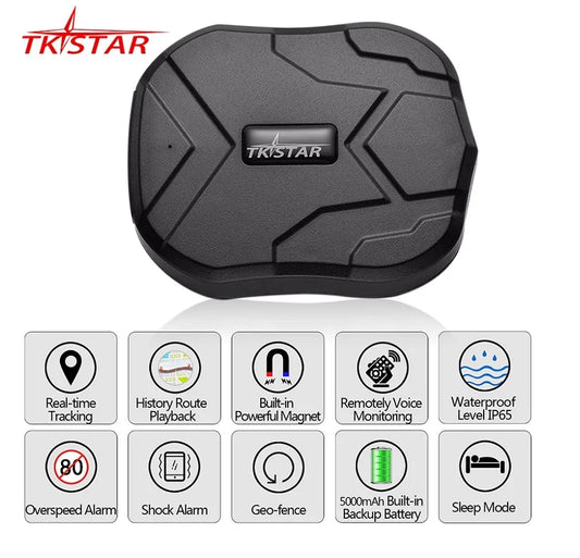 GPS tracker car TK905 has long battery life, magnetic voice monitor, and waterproof design for 90 days standby use.