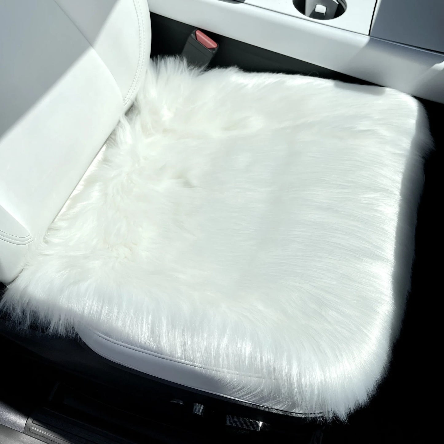 Universal Faux Sheepskin Front Seat Covers for Car & SUV β Black (1 Pair) | Anti-Stain Seat Protector, Soft Cooling & Warm Comfort, Elastic Strap Fit