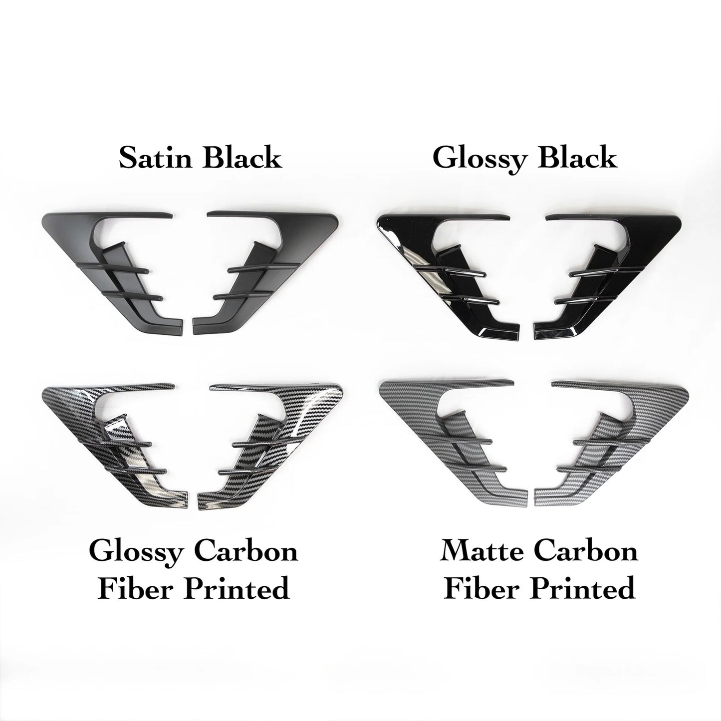 Tesla Model 3 (2017–2023) & Tesla Model Y (2020–2025) Turn Signal Cap & Fender Accent Flares (1 Pair) – ABS Plastic | Satin Black / Gloss Black / Carbon Fiber Look | Gen 2 & Gen 3 Compatible