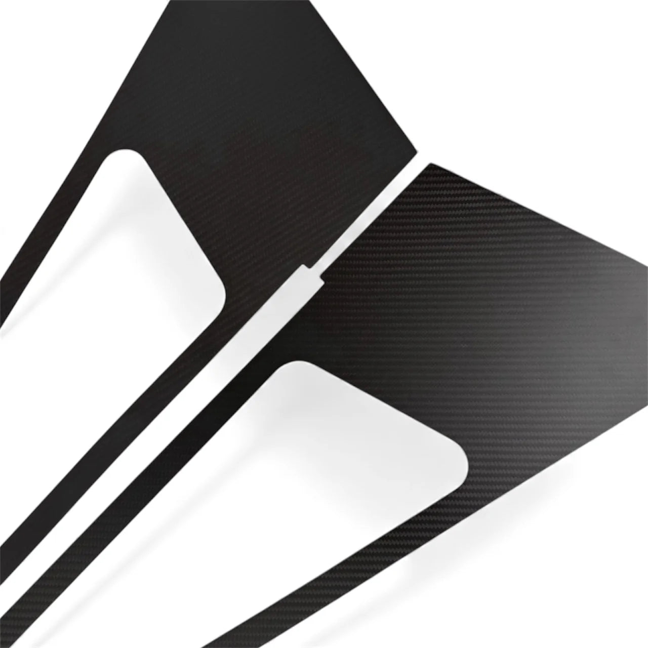 Tesla Cybertruck A-Pillar Full Corner Window Overlay (1 Pair) – Real Dry Molded Carbon Fiber Exterior Trim, Glossy or Matte Finish