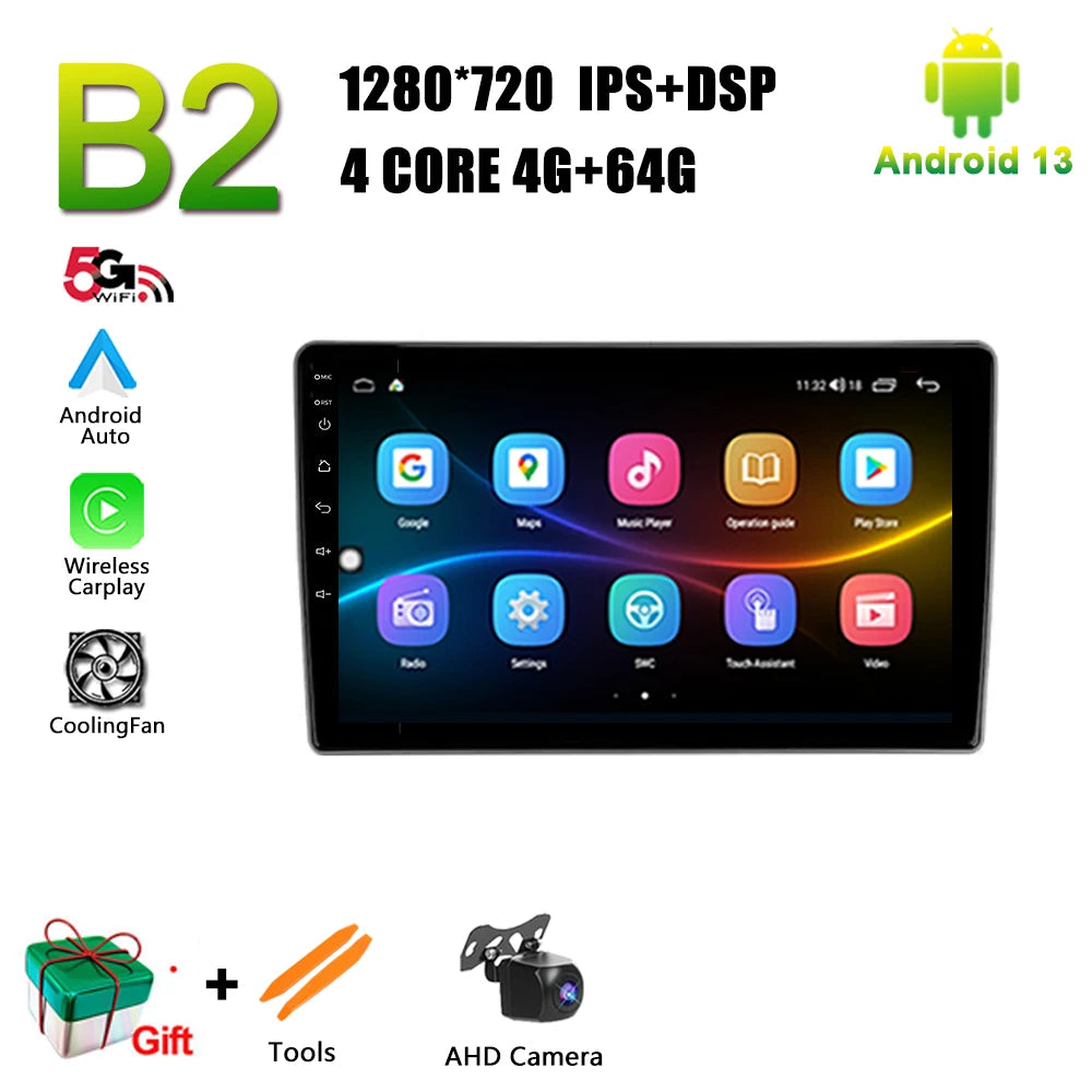 Car radio multimedia system for Nissan X-Trail (T30) 2000-2007, upgraded to Android 13 navigation and Apple wireless car player.