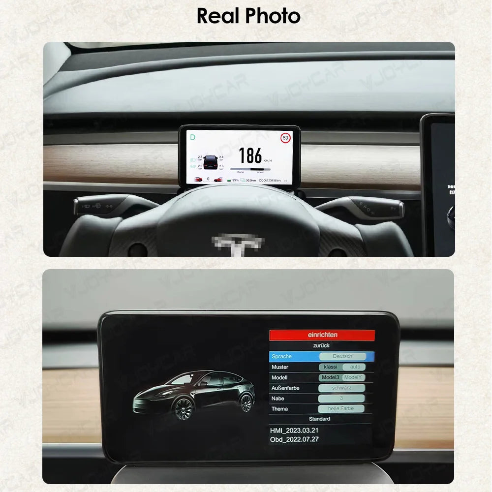 2023 New Model 3 Y 6.2'' HUD, New Tesla modification kit with 6.2-inch HUD screen and 4.6-inch dashboard cluster instrument
