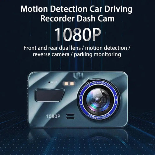 Convenient auto dash camera with wide angle view, motion detection, and zinc alloy construction for recording car trips and parking.