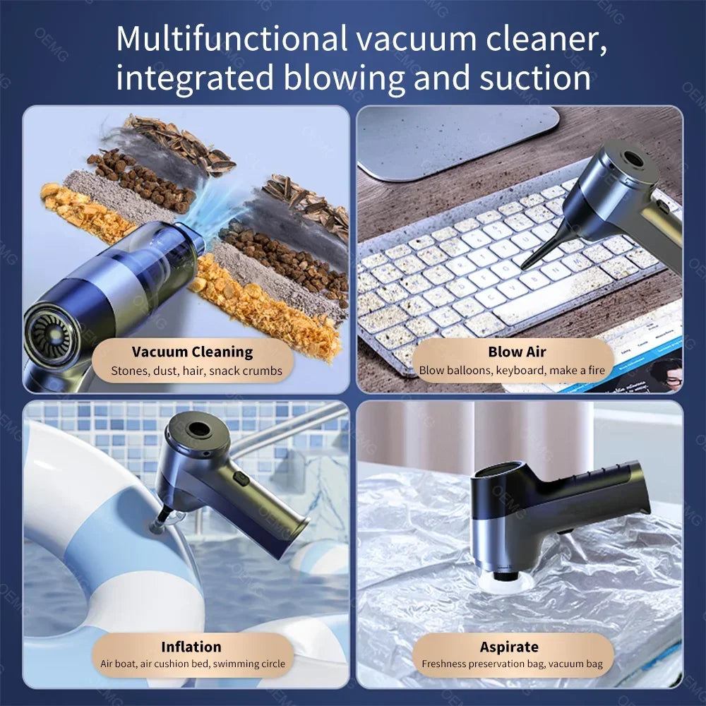 Car Vacuum Cleaner: A powerful handheld cleaner for home appliances, car, and keyboard cleaning.