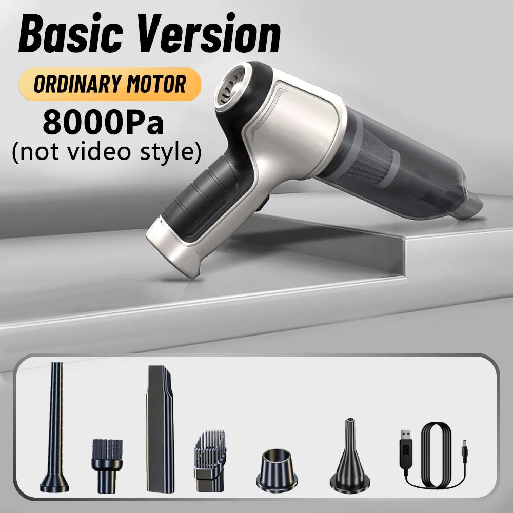 95000PA Home Appliance Car Vacuum Cleaner, Car vacuum cleaner with wireless handheld design, 2-in-1 function for vacuuming and blowing, portable and strong suction.
