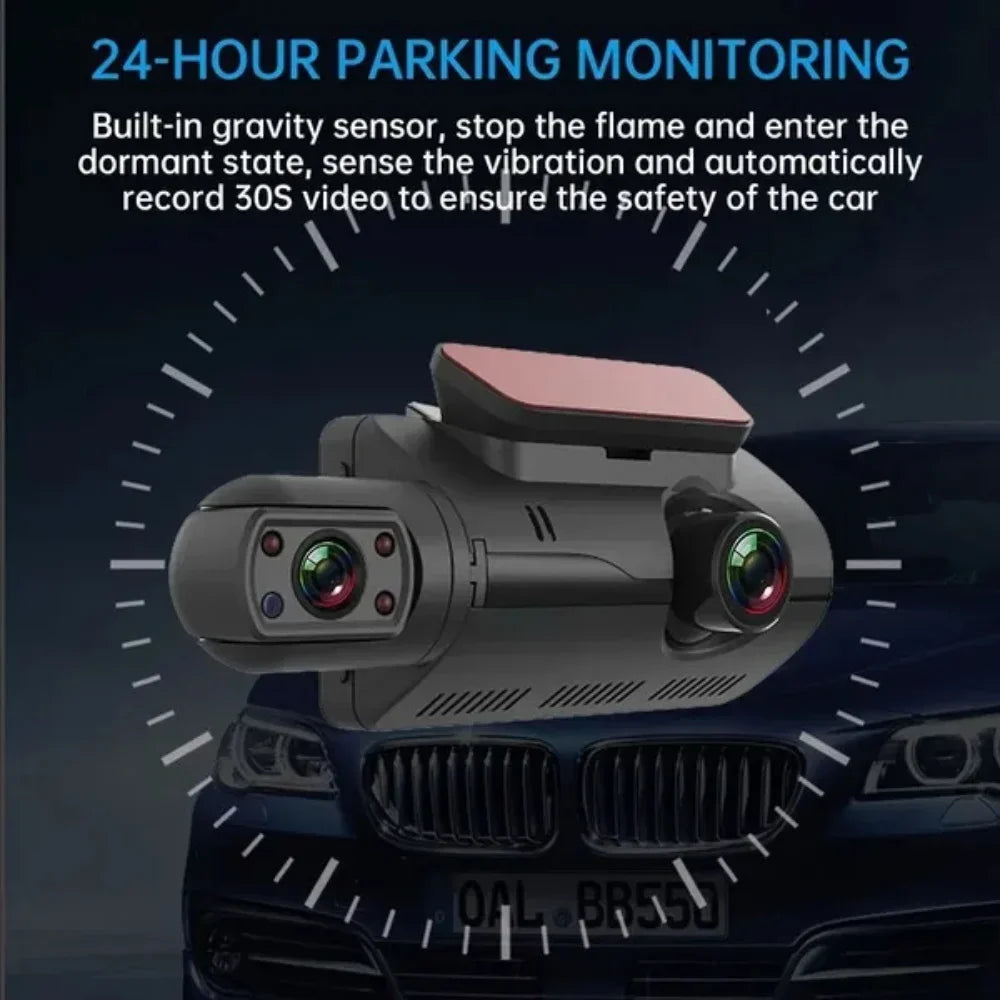 A dash cam records high-definition video, captures moments on the road, and ensures safety with WiFi, night vision, and loop recording.