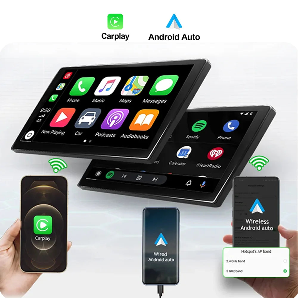 Car radio system for Nissan X-Trail (2000-2007) with Android 13 navigation and wireless Apple player integration.