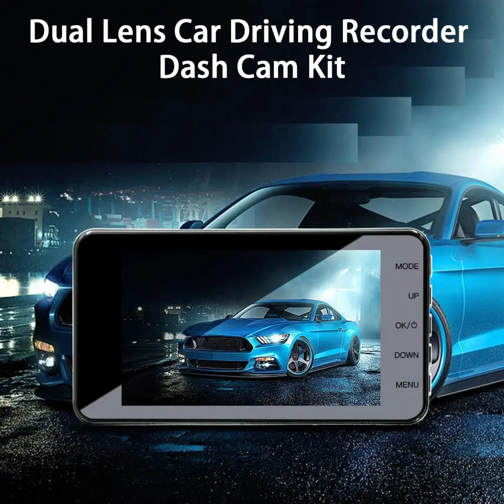 Automotive dash camera with wide-angle design, motion detection, and driving recorder functions.
