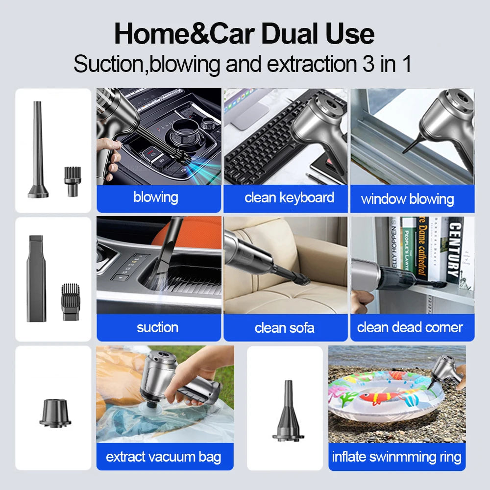 Car Vacuum Cleaner, Car vacuum cleaner with strong suction and blower function.