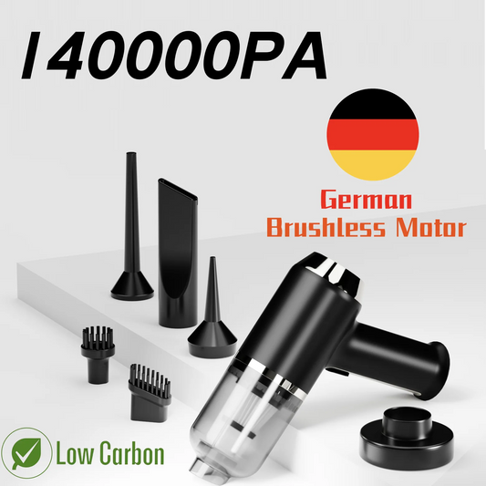 140000PA Car Vacuum Cleaner, Car vacuum cleaner with strong suction and mini blower function for home appliances, suitable for car interior and exterior cleaning.