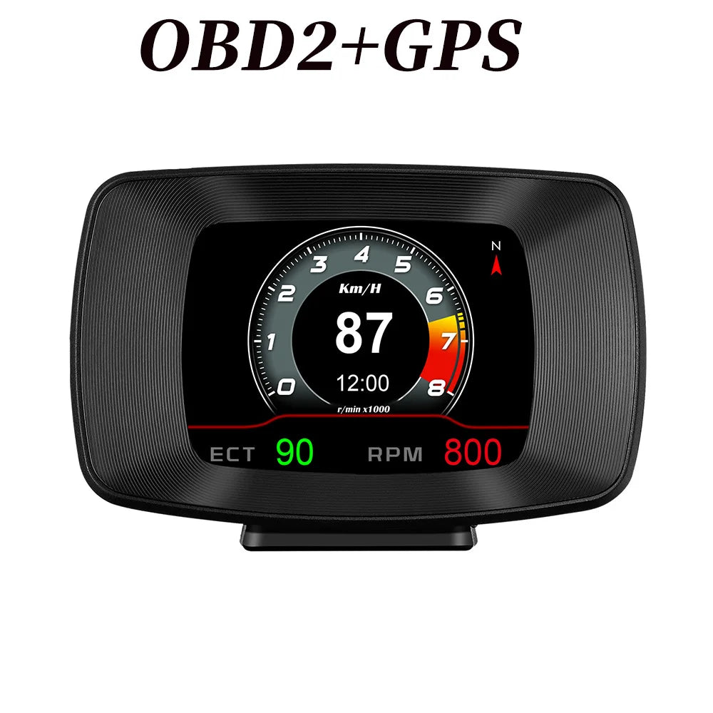 HUD OBD2+GPS On-board Computer Head up Display Car tachometer Turbo Oil Pressure Water Temp GPS Speedometer For Gasoline Car