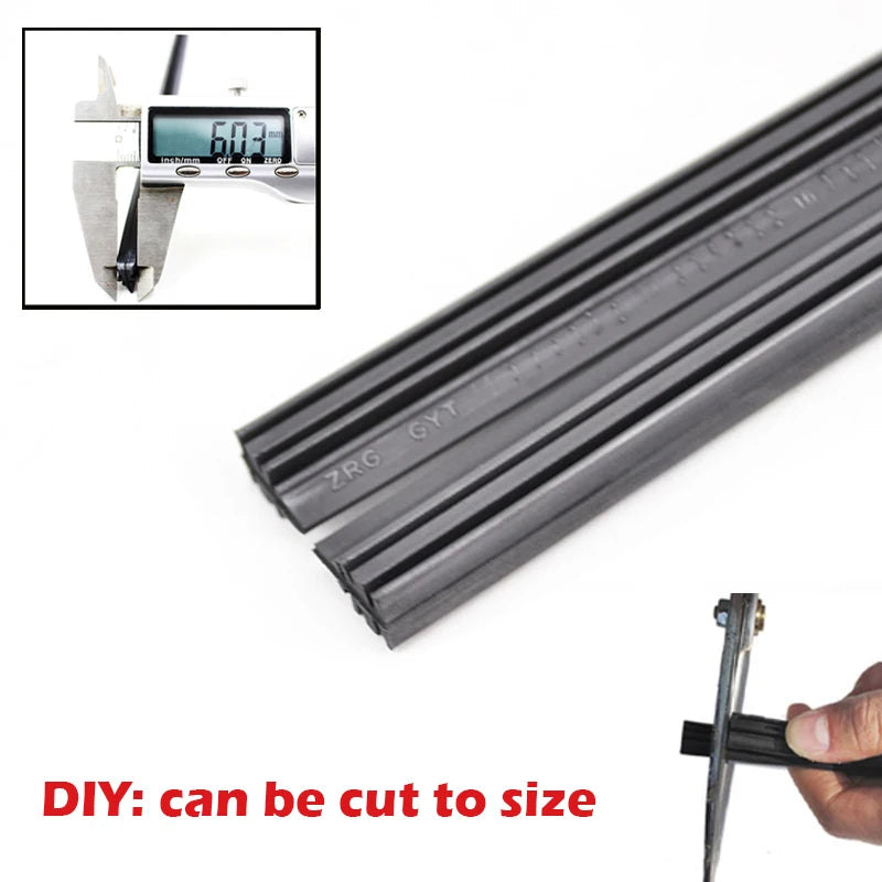 2PCS Universal Frameless Wiper Blade Refills – A-Grade Natural Rubber, 24"/26", Trim to Fit