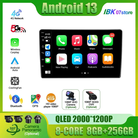 Car radio for Nissan X-Trail T30 (2000-2007) with features including Android 13 navigation and Apple wireless car player.