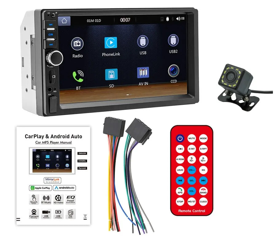 Universal CarPlay, A car radio with CarPlay and Android Auto connectivity, suitable for Ford and VW Golf models.
