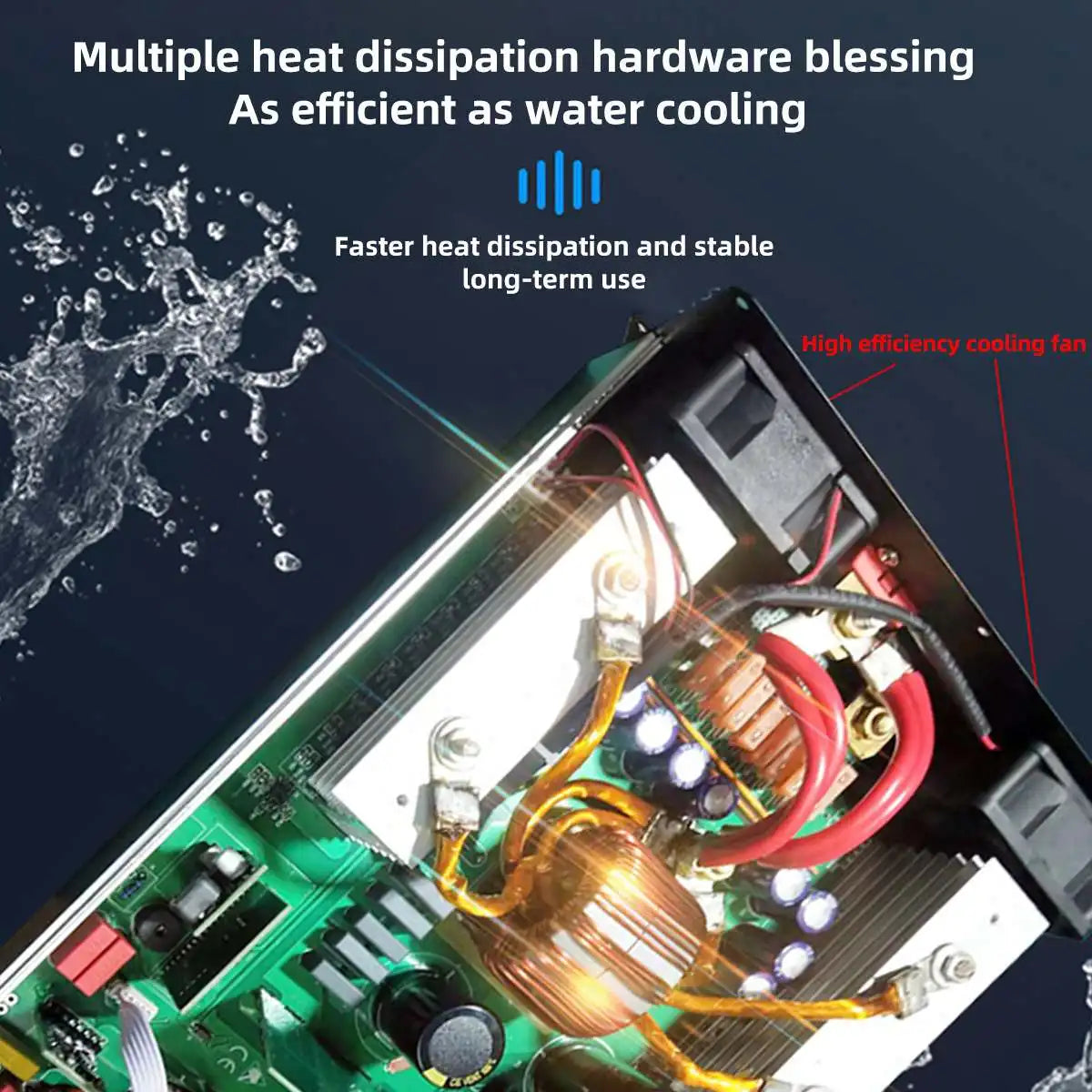 Portable power bank converter for DC-AC conversion, suitable for solar, car, and transformer use.