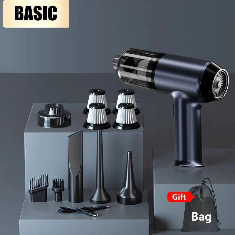 140000PA Car Vacuum Cleaner Dual-Purpose Strong Suction Accessoire Voiture Wireless Handheld Mini Blower for Home Appliance