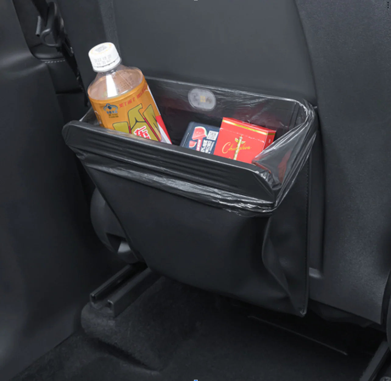 2017-2023 Tesla Model 3 & 2020-2024 Model Y Backseat Storage Pouch & Trash Bin with LED Light – Kids Organizer & Car Trash Container