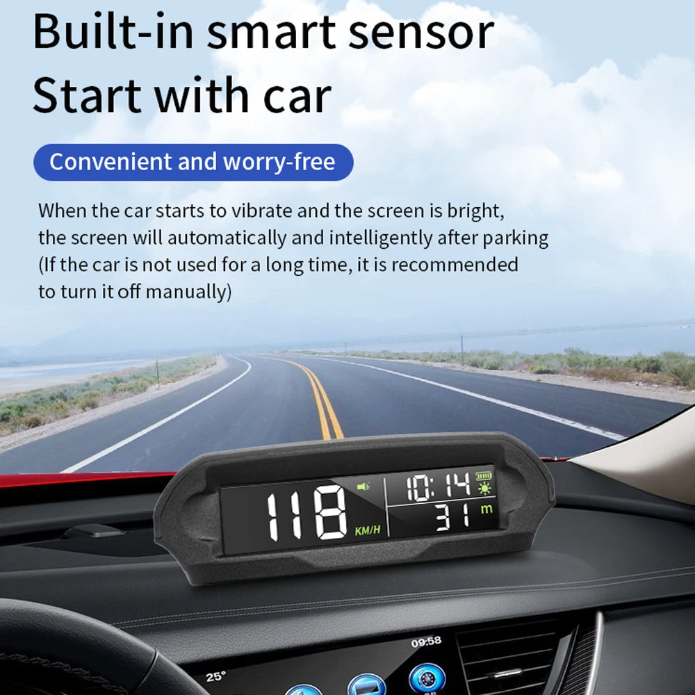 Solar Digital Car HUD, This solar-powered digital head-up display provides a convenient driving experience with built-in smart sensors.