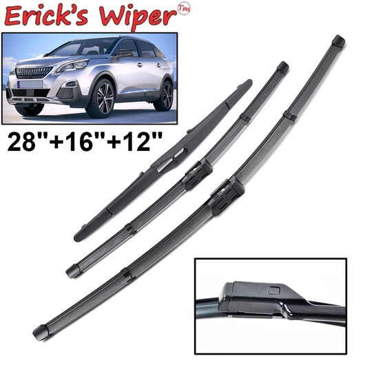 Erick's Wiper LHD Front & Rear Wiper Blades Set for Peugeot 3008 Mk2 (2017-2023) – 28"+16"+12"