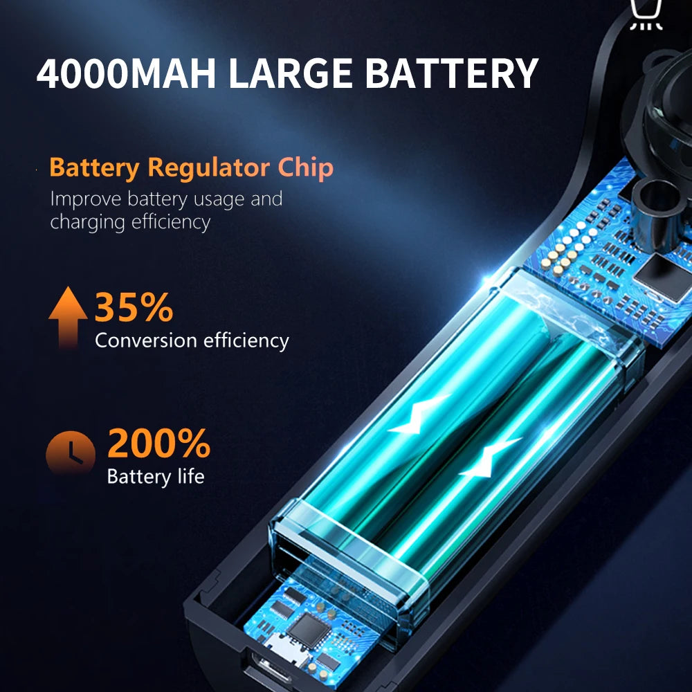 140000PA Car Vacuum Cleaner, This mini handheld vacuum cleaner has wireless operation, strong suction, and a mini blower function for dual-purpose cleaning.