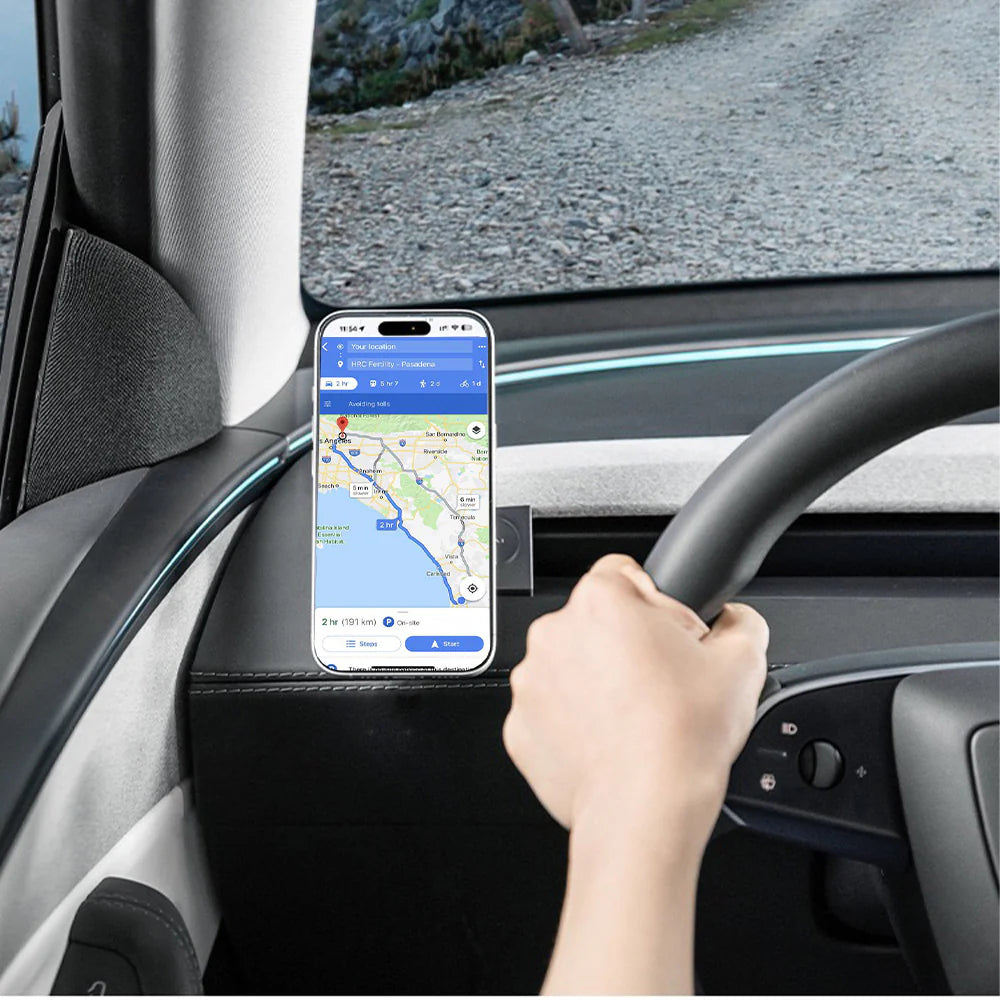 Tesla Model 3 Highland 2024 2025 2026+ & Tesla Model Y Juniper 2026 2027+ A-Pillar Magnetic Phone Mount – Custom Fit Left-Hand Drive & Right-Hand Drive, N52 Strong Magnet, No Residue Interior Mount