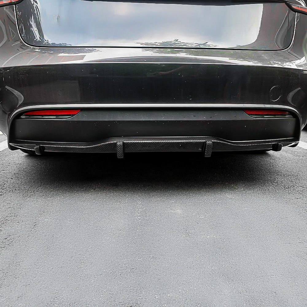 Real Carbon Fiber Rear Diffuser for Tesla Model 3 Highland 2024+ (Non-Performance) – Matte/Glossy 2x2 Twill Aero Body Kit Upgrade, OEM Fitment