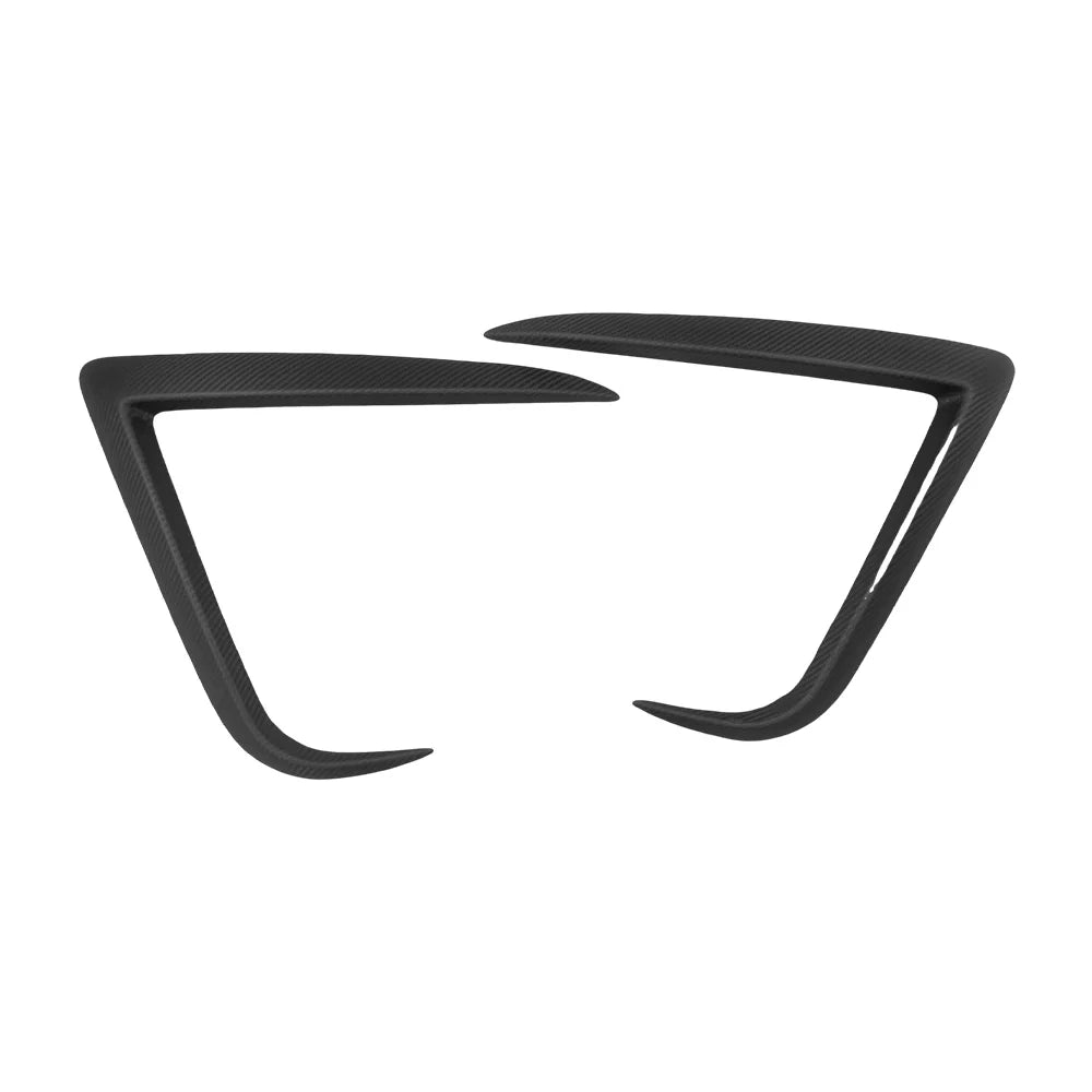 Real Carbon Fiber Fog Light Trim Covers for 2025+ Tesla Model Y Juniper (Non-Performance) – High Gloss Exterior Front Bumper Accent Garnish with OEM Precision Fit & Aerodynamic Styling Upgrade