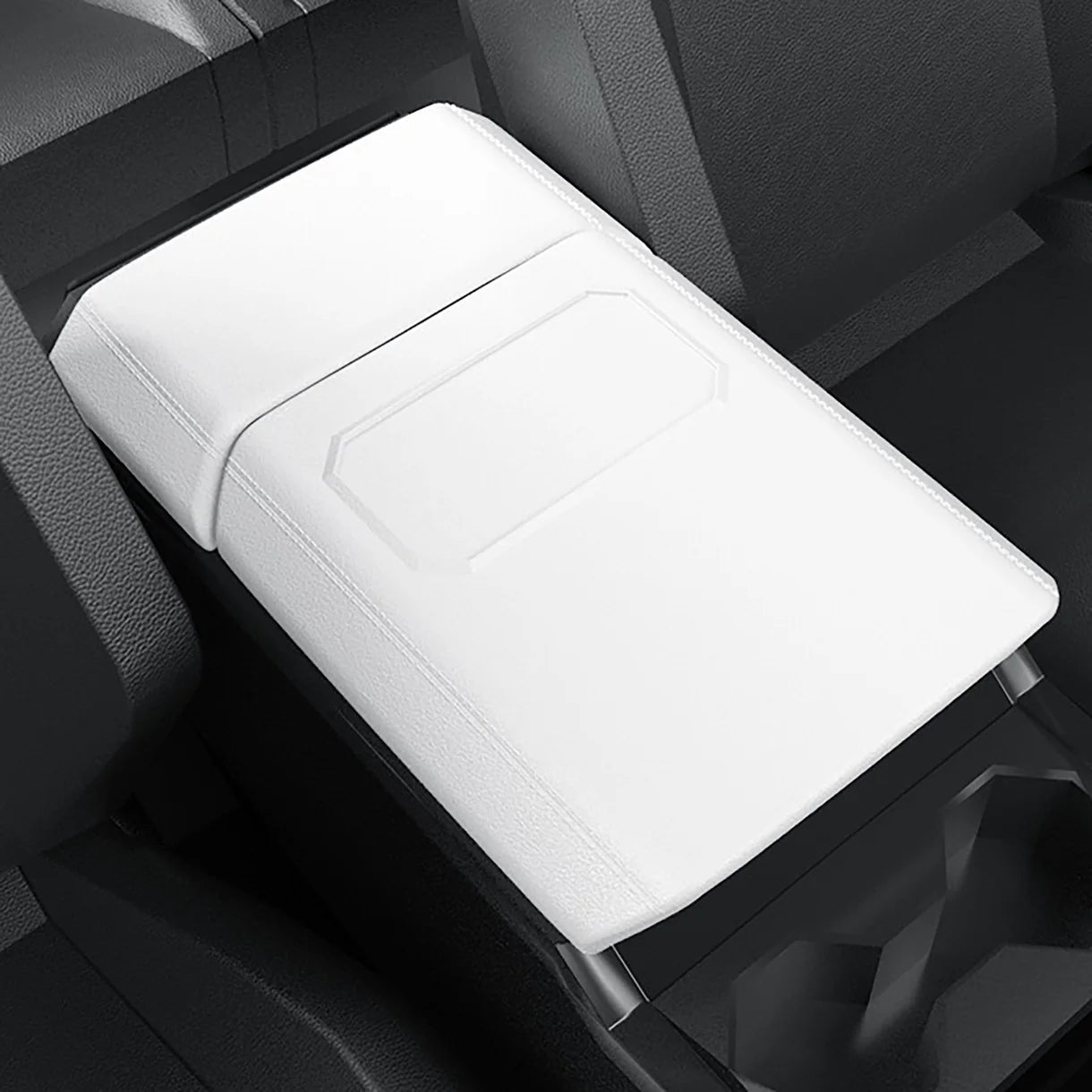Tesla Cybertruck Armrest Cover & Rear Screen Top Protector Set – Waterproof TPE Center Console Armrest Cushion Cover with Non-Slip Phone Slot & Rear Display Upper Trim Protection for Tesla Cybertruck 2024+