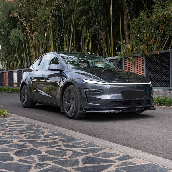 ABS Front Lip Spoiler for Tesla Model Y Juniper 2025+ | Aerodynamic Front Bumper Lip Splitter | 3-Piece Design | Matte & Carbon Texture Options | No-Drill 3M Installation