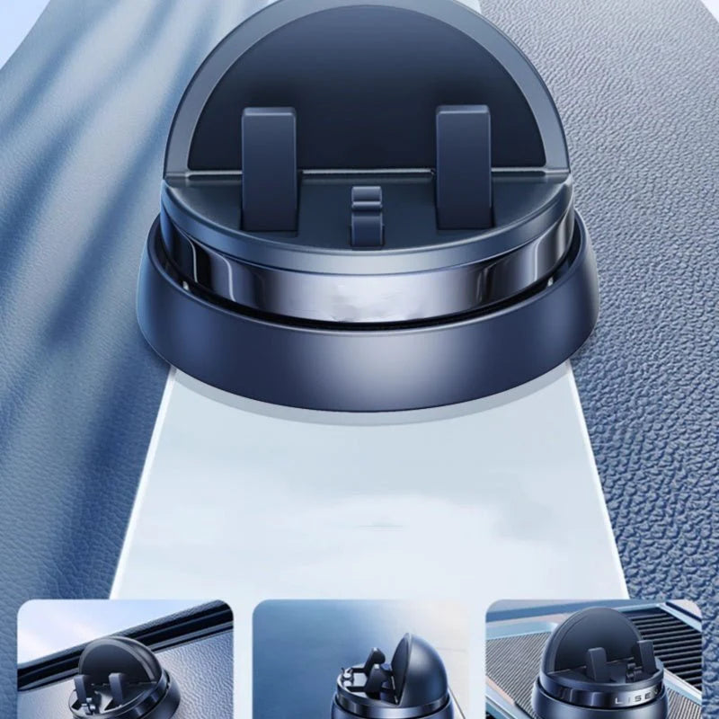 Anti-Slip Phone Holder for Tesla Model 3/Y/S/X & Cybertruck – 360° Rotatable Dashboard Mount, Silicone Clip Pad, No-Residue