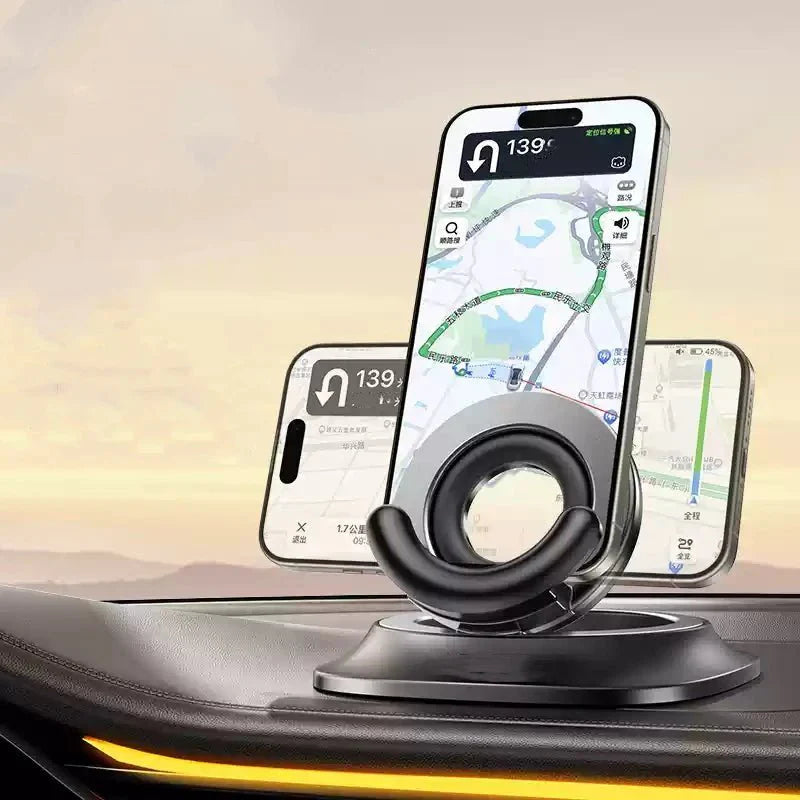 Anti-Slip Phone Holder for Tesla Model 3/Y/S/X & Cybertruck – 360° Rotatable Dashboard Mount, Silicone Clip Pad, No-Residue