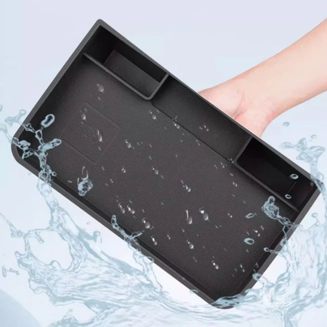 Behind-Screen Silicone Storage Box for Tesla Model 3 & Model Y – Heat-Resistant, Noise-Reducing Organizer with Magnetic Holder