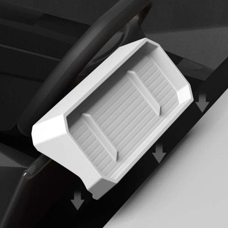 Behind-Screen Center Console Storage Box for Tesla Cybertruck (2024 & Newer) – Anti-Slip Silicone Organizer Tray