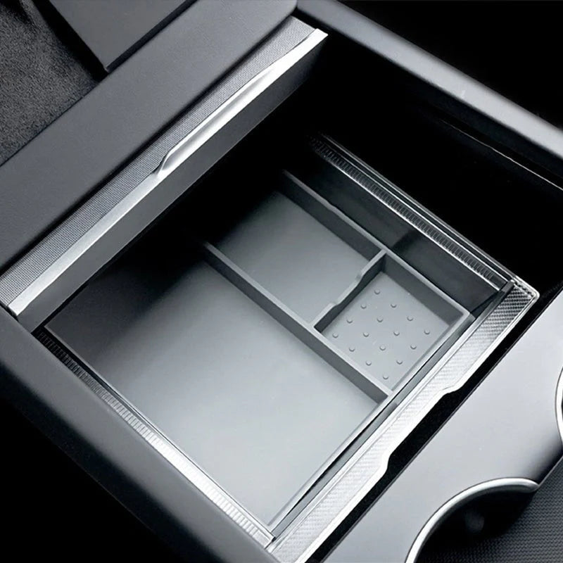Center Front Storage Box for Tesla Model 3 Highland (2023-On) & New Model Y – ABS Front Console Organizer